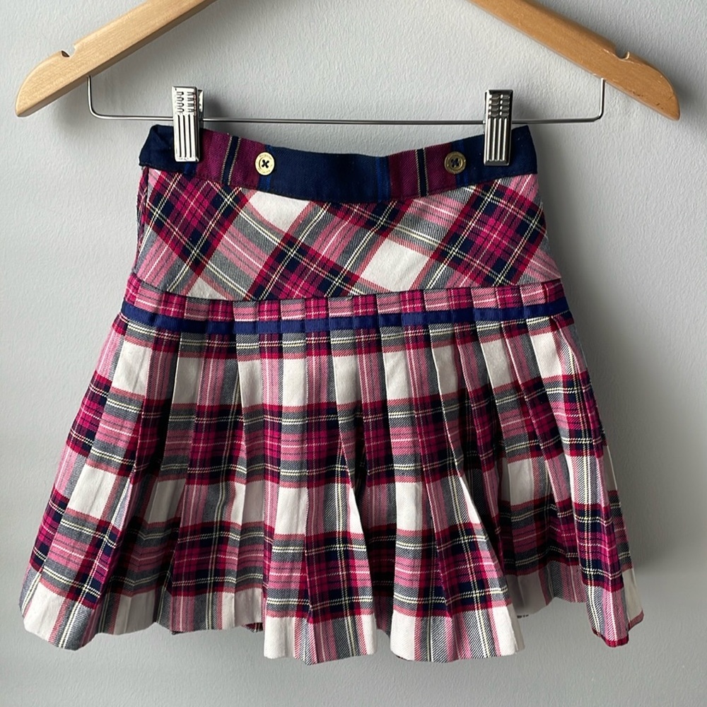 Hartstrings Plaid Pleated Girls Skirt - Picture 1 of 7